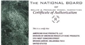 National Board of Boiler & Pressure Vessel Inspectors Certifications