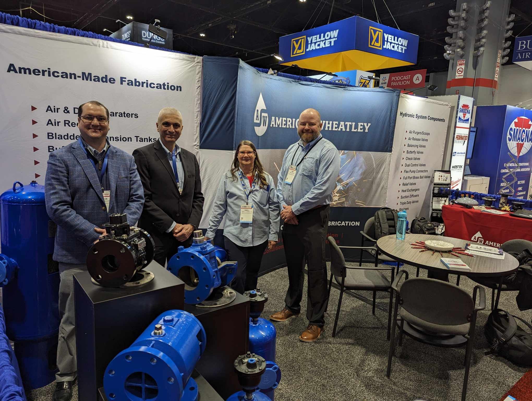 The American Wheatley team in front of their booth at AHR Expo 2024, Chicago.