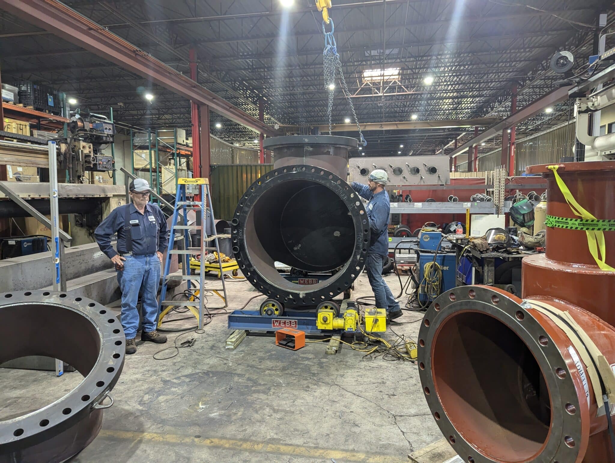 The American Wheatley team preparing for welding.